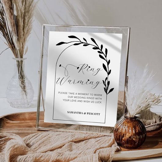 Poster Botanical Arch Rings Warming Wedding Sign
