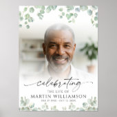 Poster Botanical Celebrating the Life of Photo Funeral (Devant)