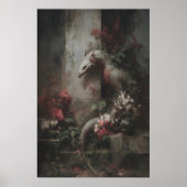 Poster Botanical Fantasy Dragon Art, Gothic Creature (Devant)