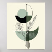 Poster Botanical Green Abstract Geometric (Devant)