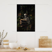 Poster Botanical Skeleton Library Print, Dark Academia (Cuisine)