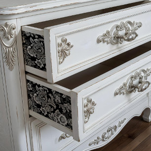 Poster Botanique Blanc Noir Ou Papier Découpage