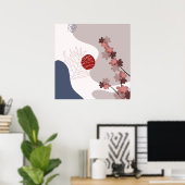 Poster Botanique Boho Bleu Magenta (Bureau à domicile)