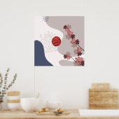 Poster Botanique Boho Bleu Magenta (Cuisine)