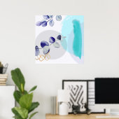 Poster Botanique Boho Cyan Pourpre (Bureau à domicile)