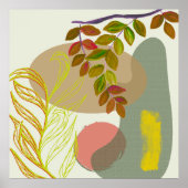 Poster Botanique Boho jaune vert (Devant)