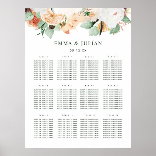 Poster Botanique Boho Mariage de verdure (Devant)