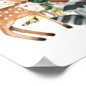 Poster Botanique Boisée Animaux Bébé Sprinkie Bienvenue (Coin)