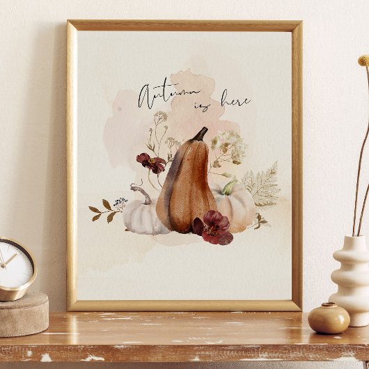 Poster Botanique de citrouille d'automne