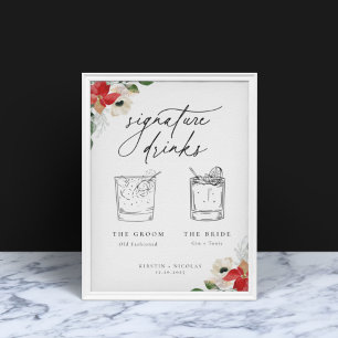 Poster Botanique d'hiver Floral Minimaliste Signature Boi