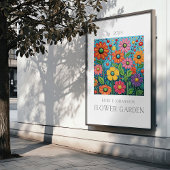 Poster botanique du jardin de fleurs