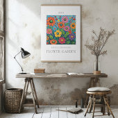 Poster botanique du jardin de fleurs