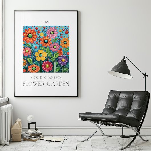 Poster botanique du jardin de fleurs