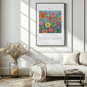 Poster botanique du jardin de fleurs