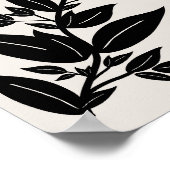 Poster Botanique feuille Beige Et Noire (Coin)