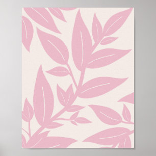 Poster Botanique Feuille rose