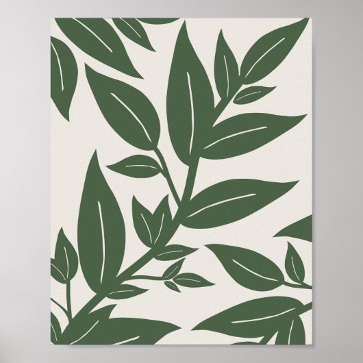 Poster Botanique Feuille verte (Devant)