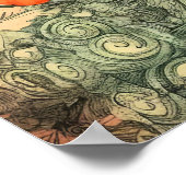Poster Botanique Florale Orange (Coin)