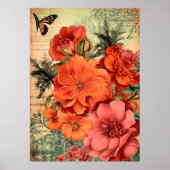 Poster Botanique Florale Orange (Devant)