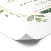 Poster Botanique Gold Love is Sweet Dessert Bar Panneau (Coin)