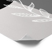 Poster Botanique minimaliste gris noir (Coin)