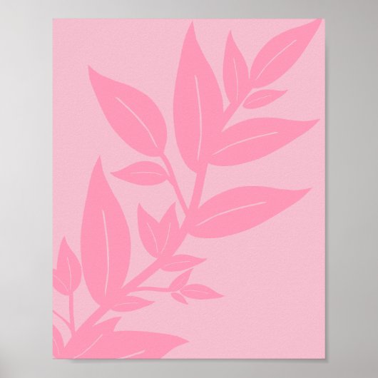 Poster Botanique rose feuille (Devant)