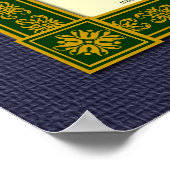 Poster botanique Rose rouge et blanc (Coin)