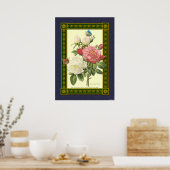 Poster botanique Rose rouge et blanc (Cuisine)