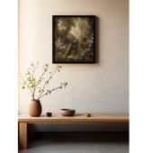 Poster Botanique : trois paons dans le jardin anglais