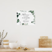 Poster Botanique Verdure Feuillage Aquarelle Mariage Post (Cuisine)