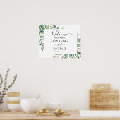 Poster Botanique Verdure Feuillage Aquarelle Mariage Post (Cuisine)