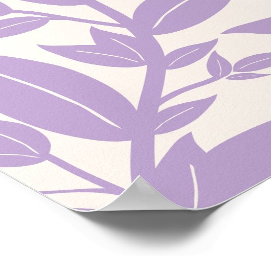 Poster Botanique violette Feuille (Coin)
