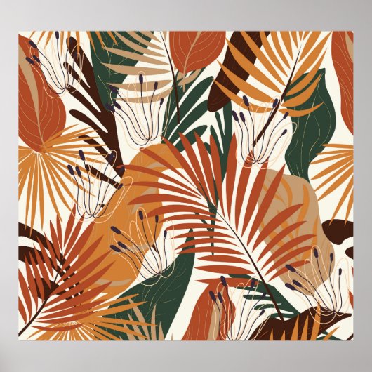 Poster Botaniques Abstraites : Canvas Blanches (Devant)