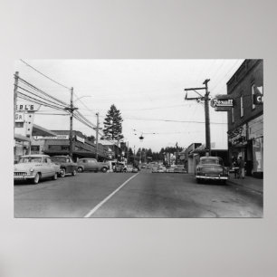 Poster Bothell, WA - Scène de la rue Downtown Photographi