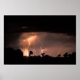 Poster Botswana, Moremi Game Reserve, Lightning Fills