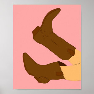 Poster Botte de cowboy Brown