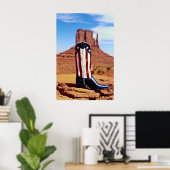 Poster Botte de cowboy solitaire, Monument Valley, Arizon (Bureau à domicile)