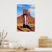 Poster Botte de cowboy solitaire, Monument Valley, Arizon (Cuisine)