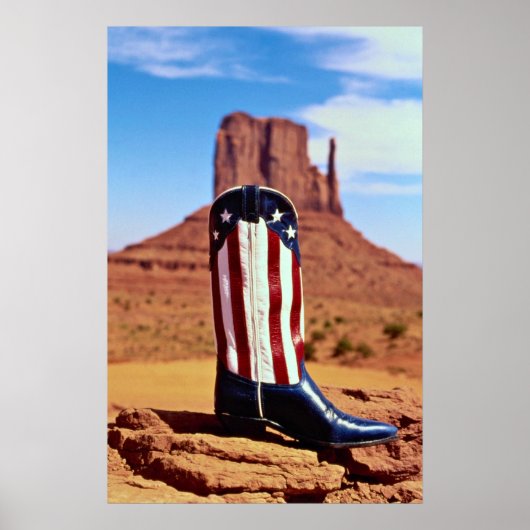 Poster Botte de cowboy solitaire, Monument Valley, Arizon (Devant)