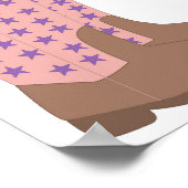 Poster Botte de garçon rose Brown violet étoiles (Coin)