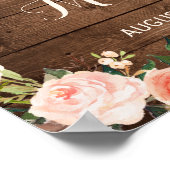 Poster Botte rustique éclaire le Mariage floral (Coin)