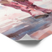 Poster Bottes d'aquarelle branchées pour filles sur la pl (Coin)