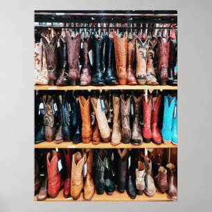 Poster Bottes de cowboy de l'Ouest Americana Nashville
