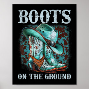 Poster Bottes de cowgirl sur le terrain correspondant au 