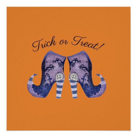 Poster Bottes de sorcière lunaire Halloween (Devant)