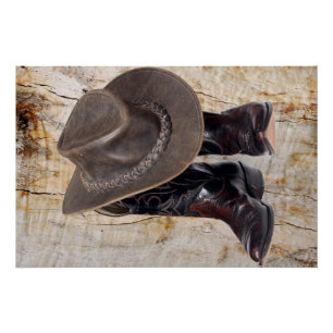 Poster Bottes et Casquette de cowboy