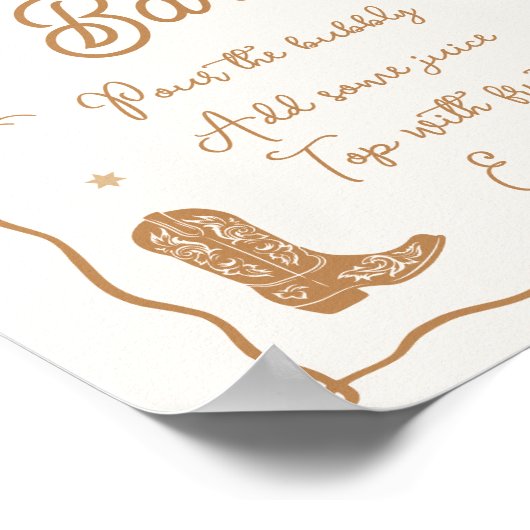 Poster Bottes et Fête des mariées Bubby Mimosa Bar (Coin)