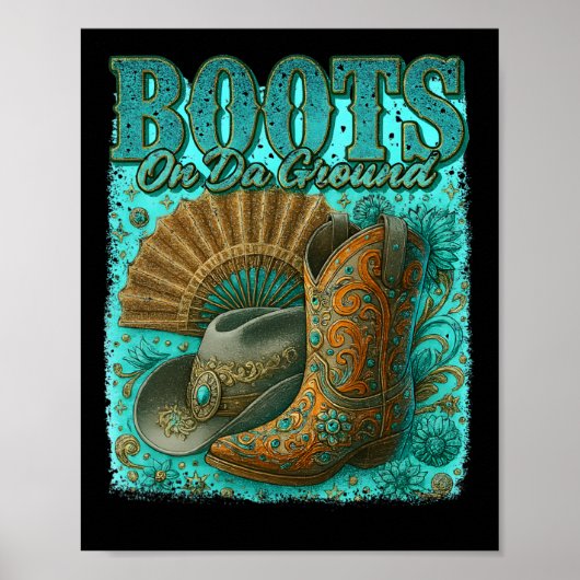 Poster Bottes Sur Da Grace Bottes De Cowboy Occidentaux D (Devant)