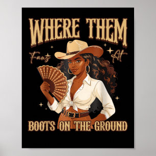Poster Bottes sur le terrain Bottes Cowboy Western Cowgir