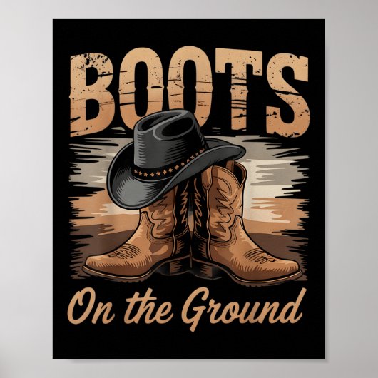 Poster Bottes Sur Le Terrain Cowgirl Line Danse Femmes Ho (Devant)